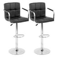 thumbnail image 1 of YRLLENSDAN Tall Bar Stools Set of 2 High Bar Chairs with Armrest Kitchen Bar Stools Swivel Adjustable Bar Stool Leather Island Chairs Set of 2 Counter Height Bar Stools with Back,Black, 1 of 8