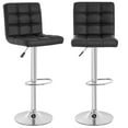 thumbnail image 1 of YRLLENSDAN Tall Bar Stools Set of 2 High Bar Chairs Kitchen Bar Stools Swivel Adjustable Bar Stool Leather Island Chairs Set of 2 Counter Height Bar Stools with Back,Black, 1 of 8