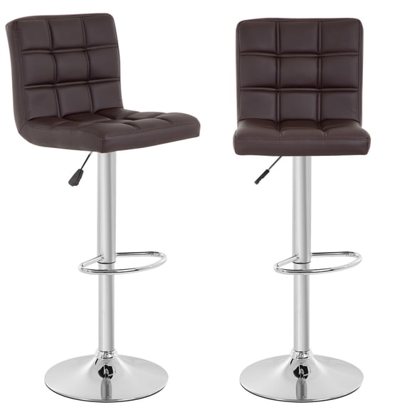 YRLLENSDAN Tall Bar Stools Set of 2 High Bar Chairs Kitchen Bar Stools Swivel Adjustable Bar Stool Leather Island Chairs Set of 2 Counter Height Bar Stools with Back,Brown