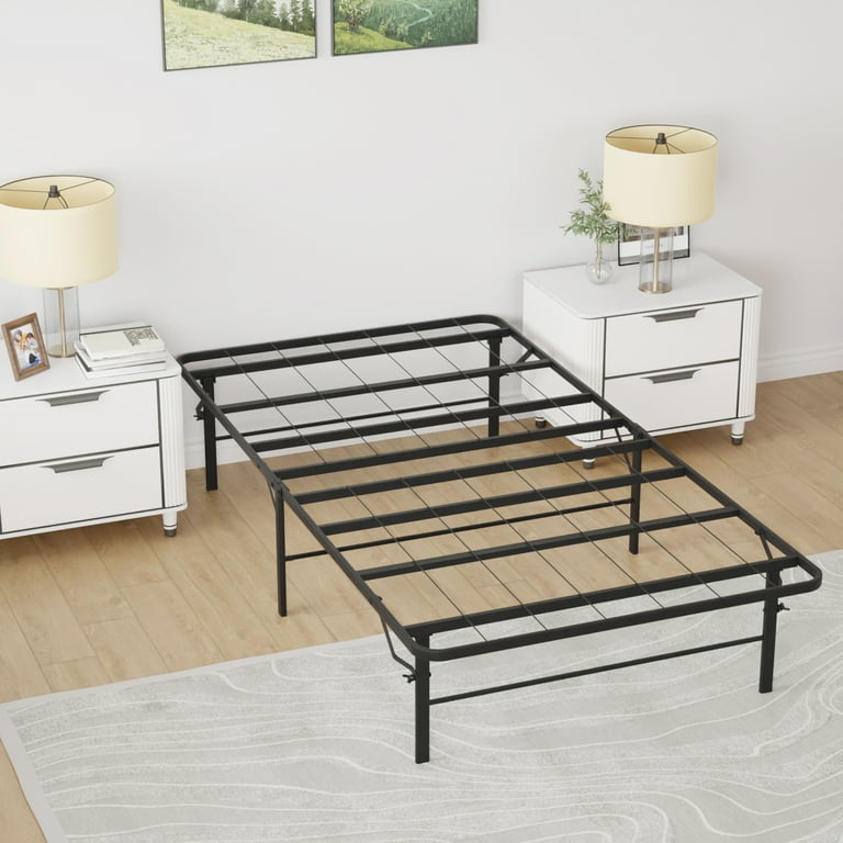YRLLENSDAN Twin Bed Frame Metal Platform Bed Frame Twin Size 14 Inch Mattress Foundation Box Spring Replacement Heavy Duty Steel Slat Easy Assembly