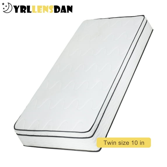 YRLLENSDAN Twin Size Mattress in a Box, Foam Spring Hybrid Mattress, Medium Firm Twin Mattress 10 Inch, Fiberglass Free Mattress, Twin Mattress for Bunk Bed