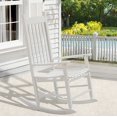 thumbnail image 1 of YRLLENSDAN Wooden Rocking Chair, Indoor Outdoor Rocking Chairs Patio Rocking Chair Porch Rocking Chairs with High Back and Armrest 243 lbs Support White Rocking Chair, 1 of 7