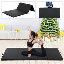YRLLENSDAN,Yoga Mats Thick,Gymnastics Mats for Tumbling,Thick Workout Mat,Tumbling Mats for Kids,4 Folding Mat,for Household Use,Black