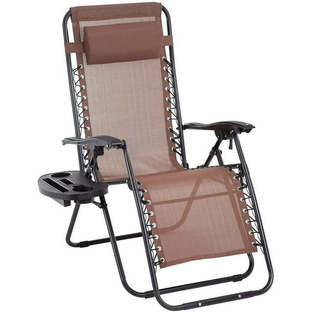 YRLLENSDAN Zero Gravity Lounge Chair Outdoor with Cushions & Cup Holder, 250lbs Capacity Reclining Outdoor Patio Chairs Beach Chair Folding Camping Chairs for Adult