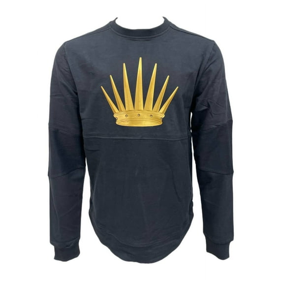 YRN Men's Cotton Crown Patch Sweatshirt, Black, L