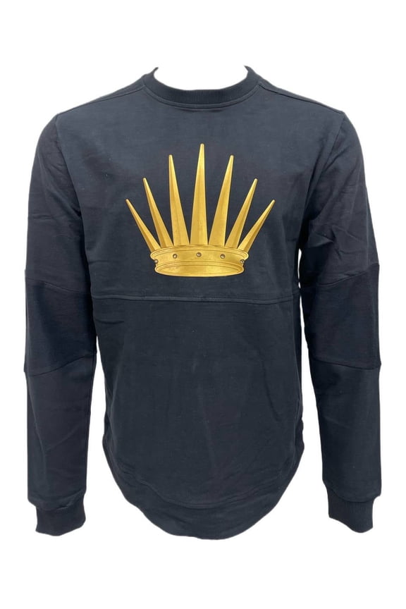 Men's Cotton Crown Patch Sweatshirt, Black, M