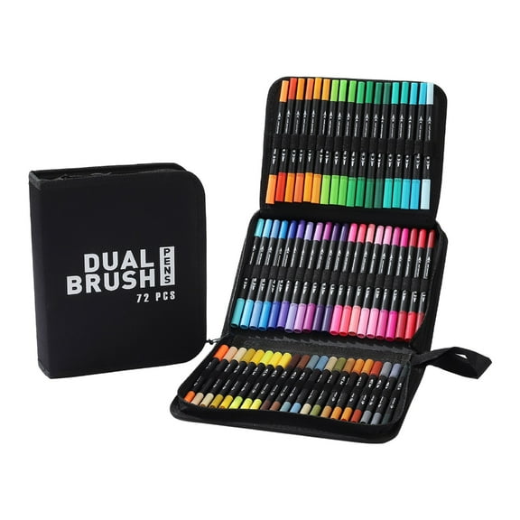 YROHGKPN 60/72 Color Brush Tip Fine Tip Acrylic Paint Pen with Zippered Storage Case