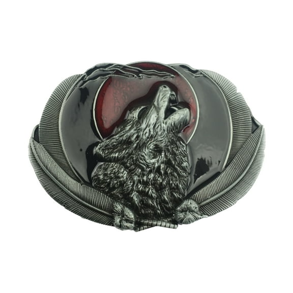 YROHGKPN Belt Buckle for Men Vintage Engraved Wolf Head Waist Belt Buckle for Pants Western Buckle
