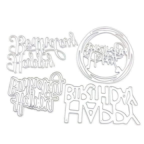 Happy Birthday Die Cuts Letters Cutting Dies Templates for Kids Gift Card Invitation Making Scrapbooking Album Decor