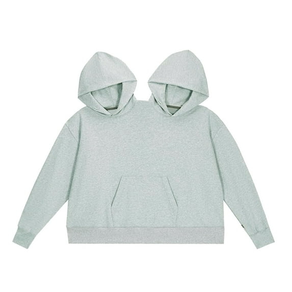 YROHGKPN Couple Hooded Pullover Sweatshirts Two Person Funny Hoodie Tops Oversized Hoodie Cropped