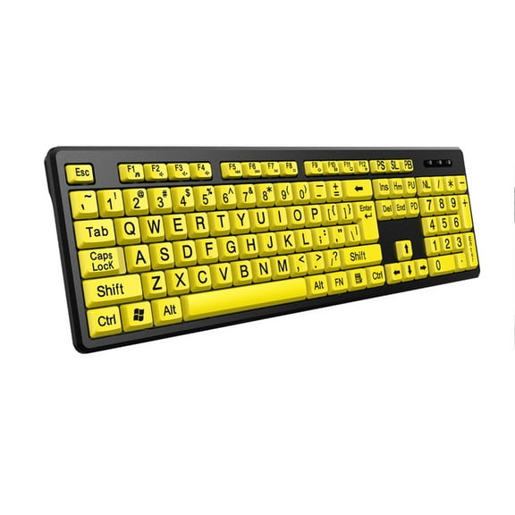 YROHGKPN Large Print Computer Keyboard Enhanced Contrast for Visually Impaired User