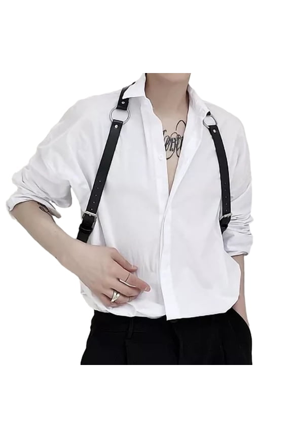 Men's Leather Punk Chest Strap Harness Belt Adjustable Dance Party Costume