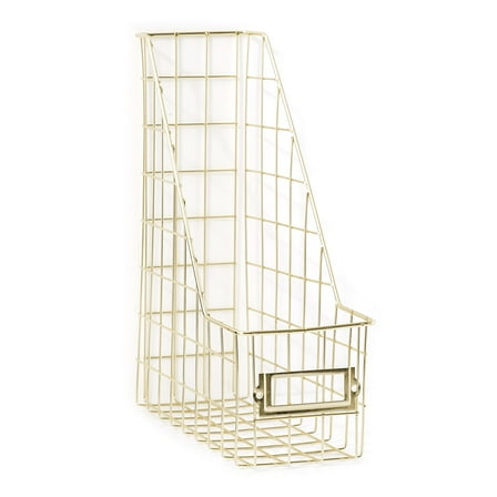 YROHGKPN Nordic Wrought Iron File Holder Desk Shelf Magazine Book Storage Rack Organizer