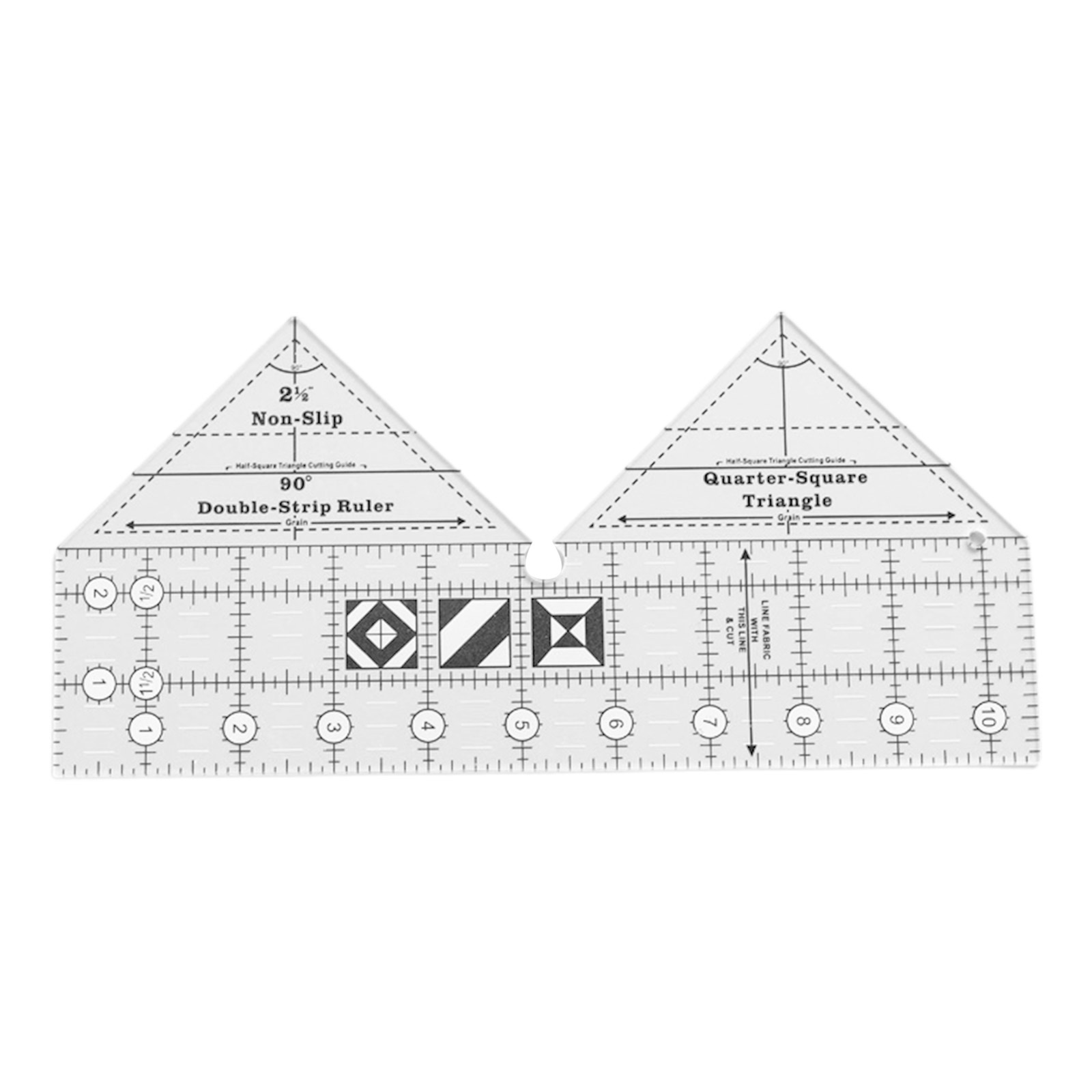 YROHGKPN Practical 90 Degree Patchwork Ruler Double Strip Clear ...