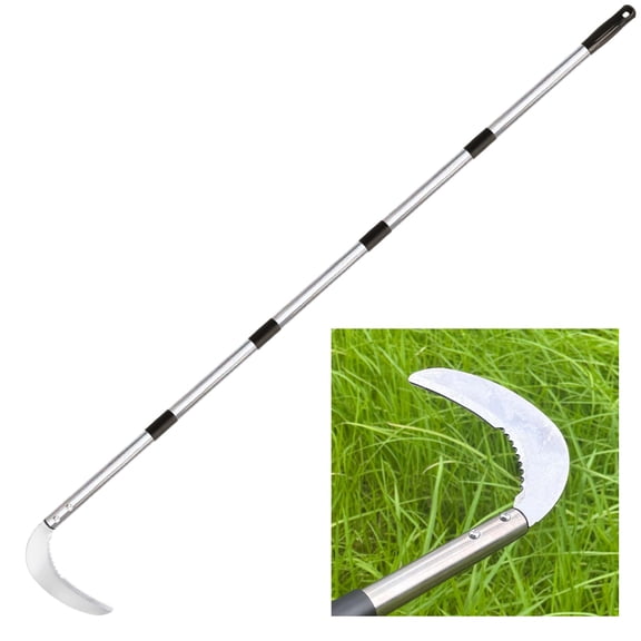 YRTSH Scythe Tool, 57" Efficient Weeding Sickle with Sharp Blade, Adjustable Long Handle Sickle Garden Tool for Gardens Yards Fields & Overgrown Area