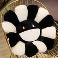 thumbnail image 1 of YRYG YRYG Smile Face Flower Shaped Pillow, Meditation Floor Pillow Colorful Sunflower Floor Cushions Large Pillows Seating Cute Decorative Cushion for Yoga Living Room (Black White,23IN), 1 of 5
