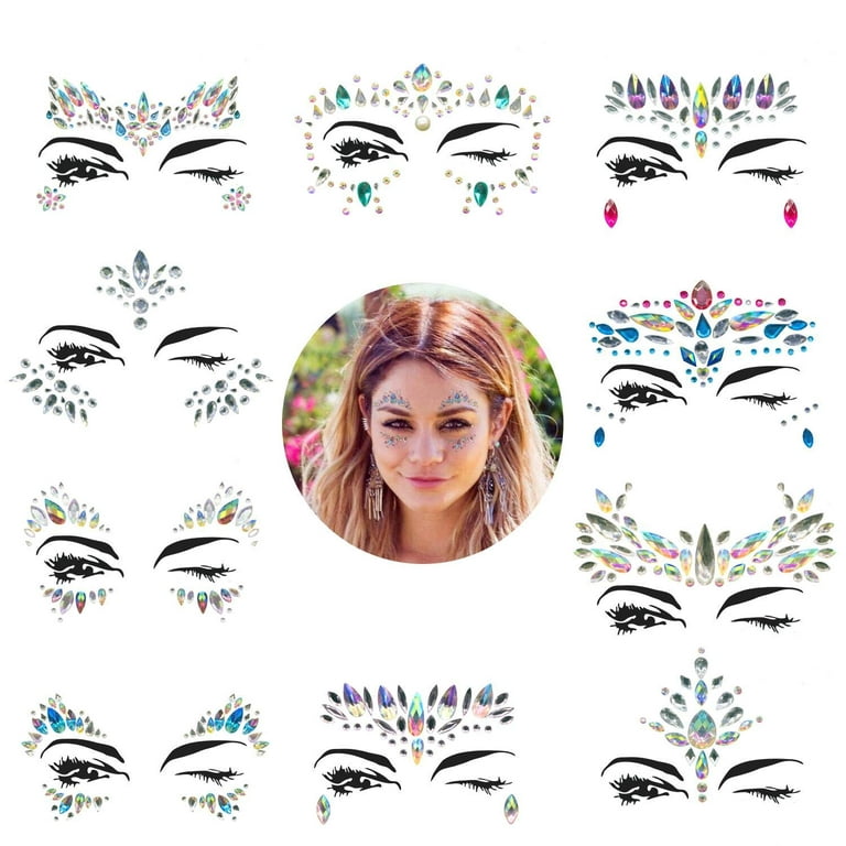 MAYCREATE Face Gems Rhinestone Face Decoration Jewelry Sticker For Women  Girls Mermaid's Tears Makeup Sticker Artist Temporary Eyes Decor Crystal  Face Jewels for Festival, Party, Rave at Rs 379.00, Gurugram