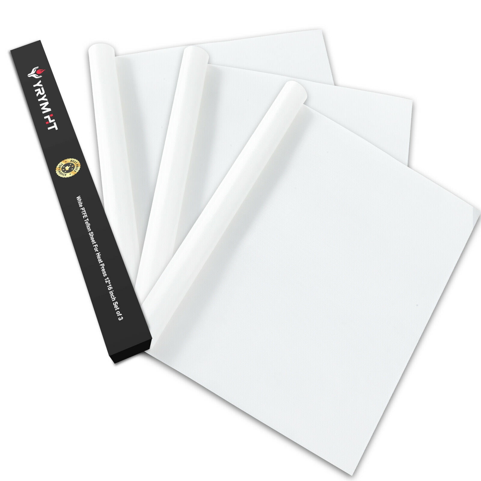 White Teflon Sheet for Heat Press - 3 Pack Non Stick Teflon Sheets 12 x 16 inch Heat Transfer Paper Reusable Heat Resistant Craft Mat, Size: 16 x 12