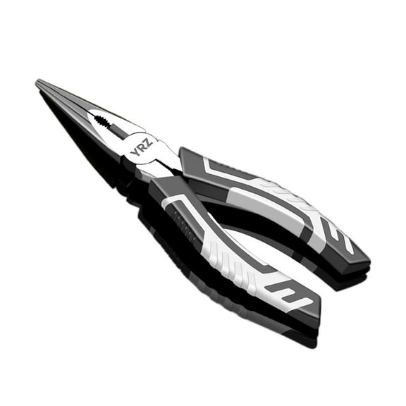 YRZ Pliers, Premium 8 Needle Nose Pliers, Paper Clamp Precision, Heavy-Duty CRV Steel, Large Soft Grip with Wire Cutter, Long Nose Cutting Pliers