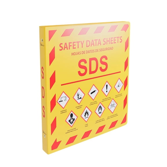 YS), 1 Pack, SDS Binder - 2024 Requirements, Heavy Duty 1.5 Inch, 3 Ring Safety Data Sheet