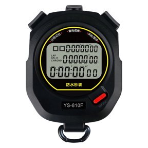 YS-810F Stopwatch, 100 Lap Memory, 0.01s Precision, Multifunction Waterproof Timer with Pacer, Clock, Alarm for Athletics, Trainers, Officials