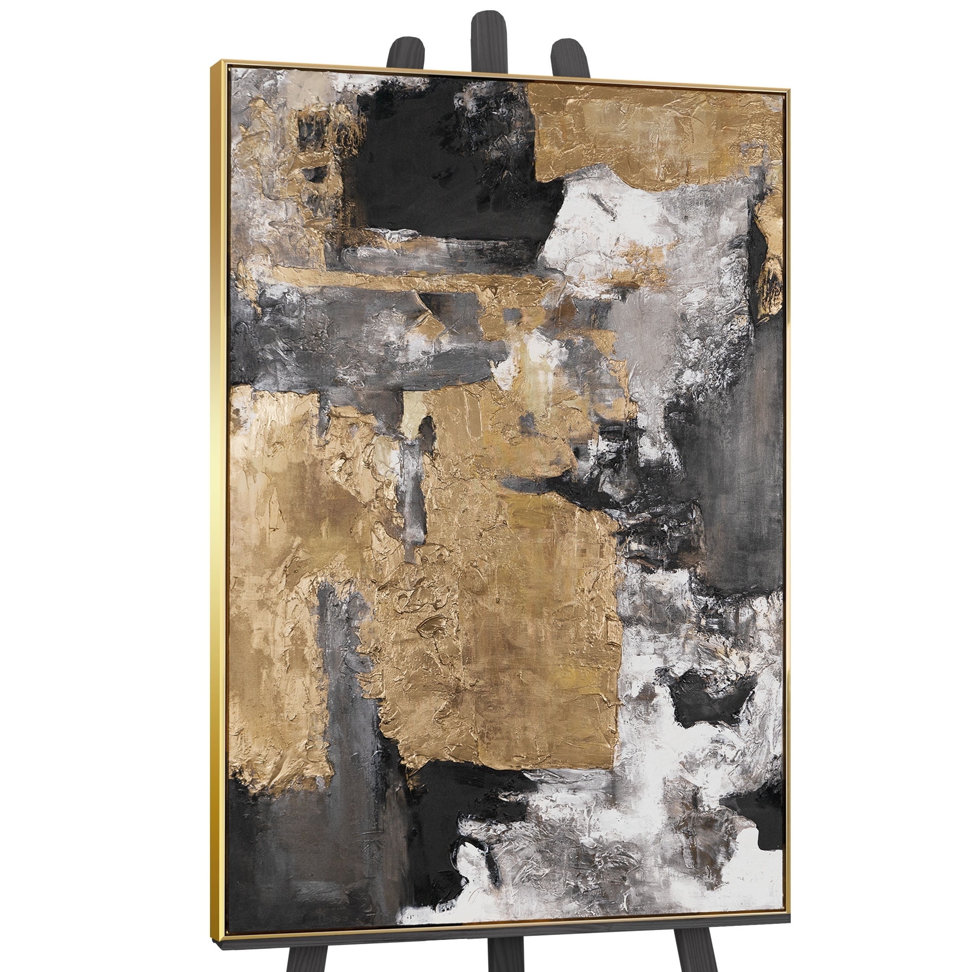 Photo inspiration: Picture Idea: Ys Art Gold Fragments Large Hand Painted Textured Abstract Canvas
