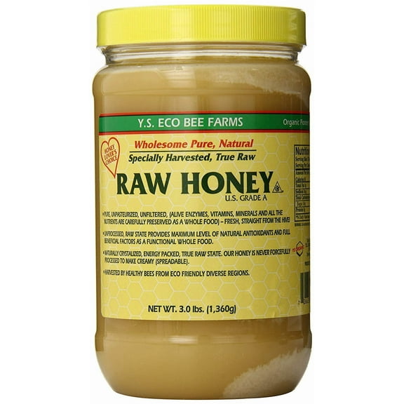YS Eco Bee Farms GGA1 RAW HONEY - Raw, Unfiltered, Unpasteurized - Kosher 3lbs