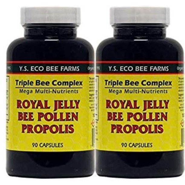 YS Organics Triple Bee Complex, Royal Jelly, Bee Pollen, Propolis 90