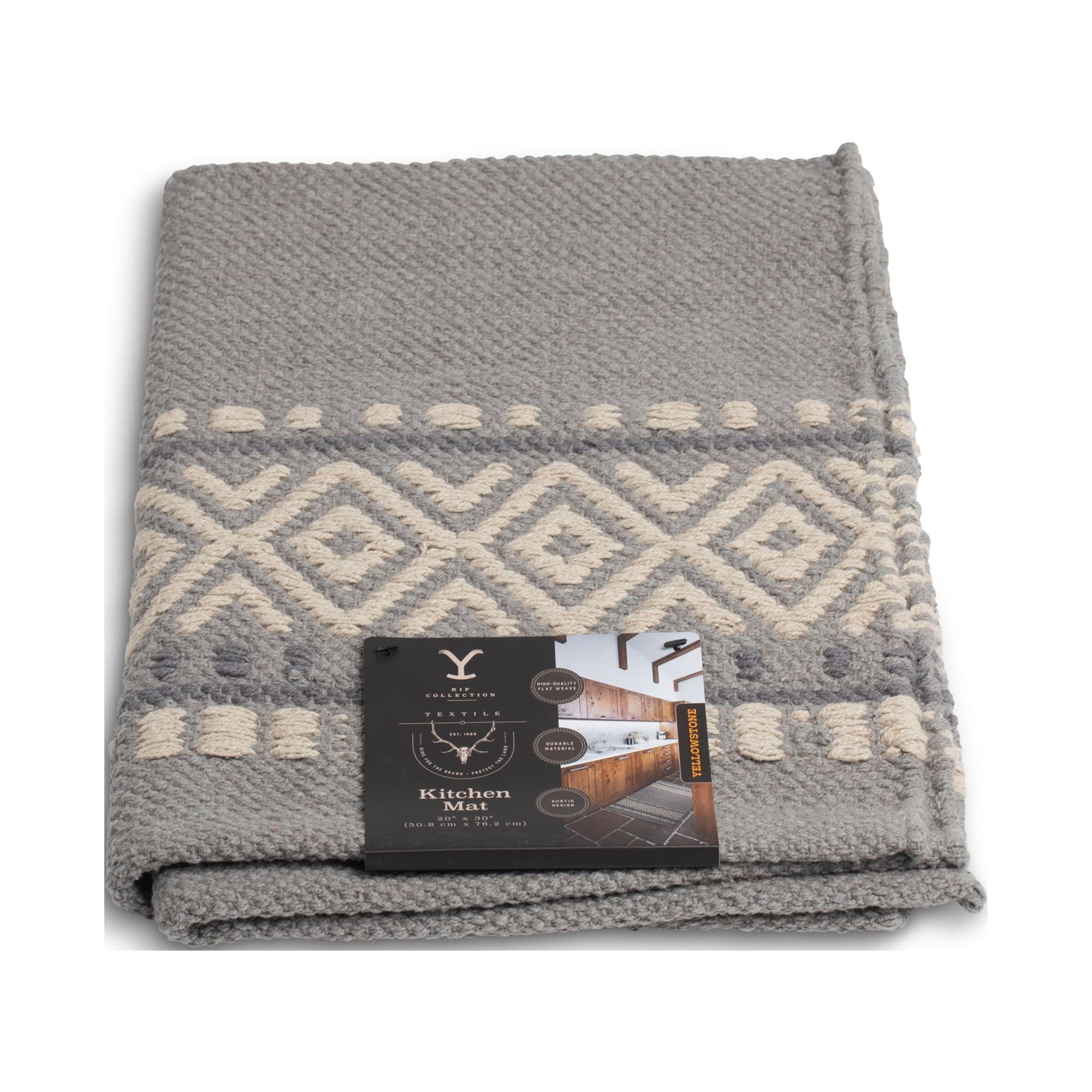 Yellowstone 20" x 30" Rustic Two-Tone Kitchen Mat, Rip Collection