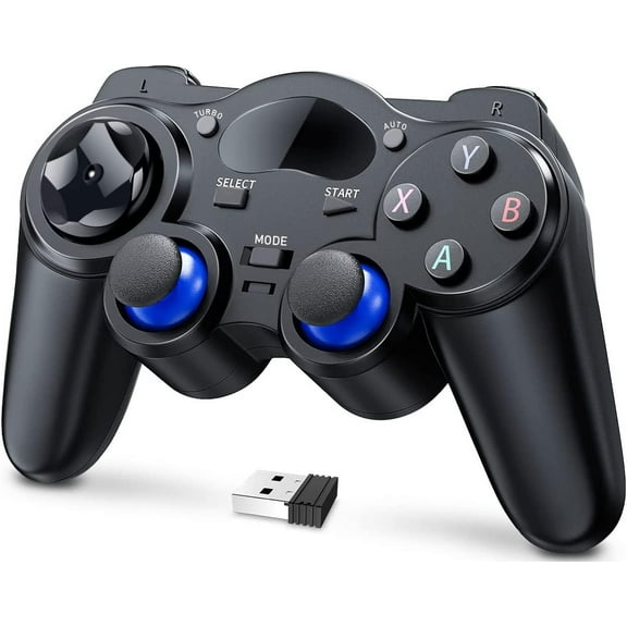 YS-yalot USB Wireless Gaming Controller Gamepad for PC/Laptop Computer(Windows XP/7/8/10) & PS3 & Android & Steam - (Black)