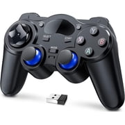 YS-yalot USB Wireless Gaming Controller Gamepad for PC/Laptop ComputerWindows XP/7/8/10 & PS3 & Android & Steam - Black