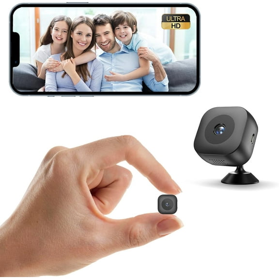 YS-yalotrs Mini Camera,4K Security Camera,WiFi Mini Wireless,Real-Time Monitoring with App SD Card Storage Portable Surveillance Clear Night Vision for Indoor