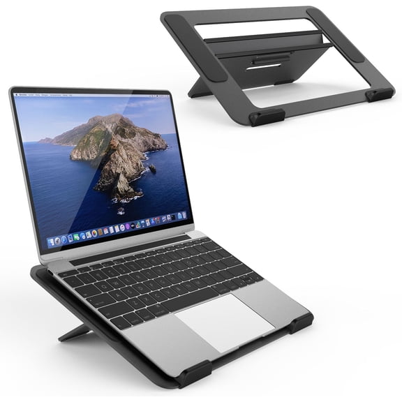 YS104  Adjustable Aluminum Laptop Cooling Stand for Desk, Portable Holder for iPad, Tablet & Book, Foldable Ergonomic Riser Compatible with 9.716 Laptops including MacBook, Dell, HP & More