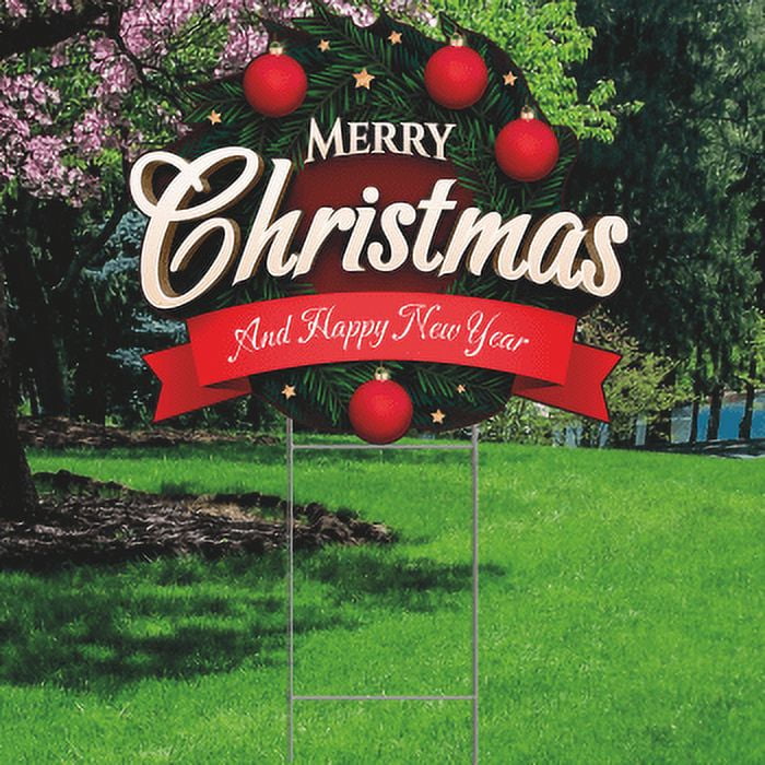 YS3057 Merry Christmas Plastic Outdoor Yard Sign Decoration Cutout