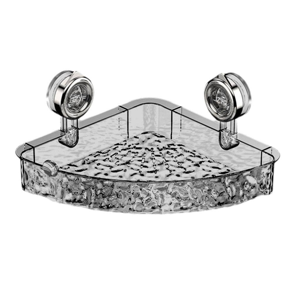 YSABOXS Bathroom Corner Wall Suction Cup Rack Shower Shelf Organiser ...