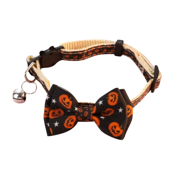 YSBDLQE Personalized Dog Collars with Halloween Pendant - Pumpkin Ghost Charm, Safety Buckle, Adjustable Strap, Dog Collars for Small Dogs, Dog Collars Party Costume Gear