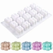 YSCEN 15-Cavity Cube Shape Soap and Candle Mold - Durable Silicone Magic Ball Design for DIY Crafts