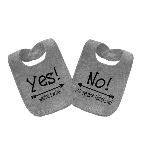 YSCULBUTOL Baby Twins Bibs Yes We Are Twins Newborn Baby Cute Unisex Bibs Infant Twin Outfits