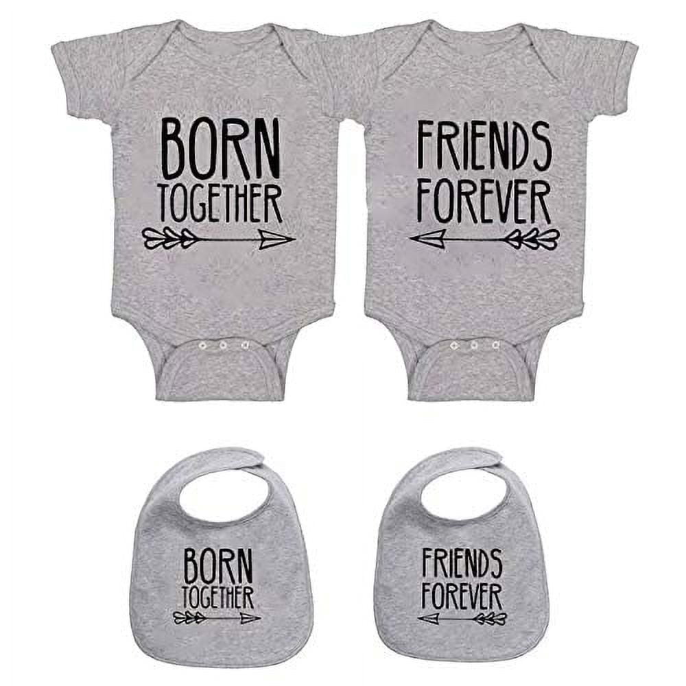 YSCULBUTOL Baby Twins Bodysuits Best Friends Forever Baby Clothes