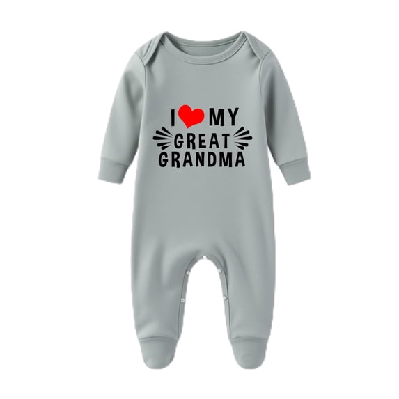 YSCULBUTOL Baby Twins Bodysuits I Love My Great Grandma Newborn Clothes Infant Twin Romper Unisex Toddler Outfits With Sock