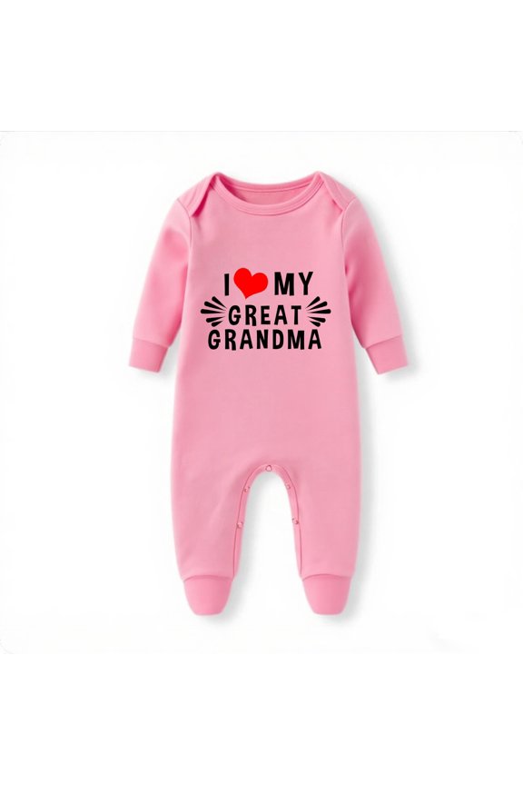 YSCULBUTOL Baby Twins Bodysuits I Love My Great Grandma Newborn Clothes Infant Twin Romper Unisex Toddler Outfits With Sock