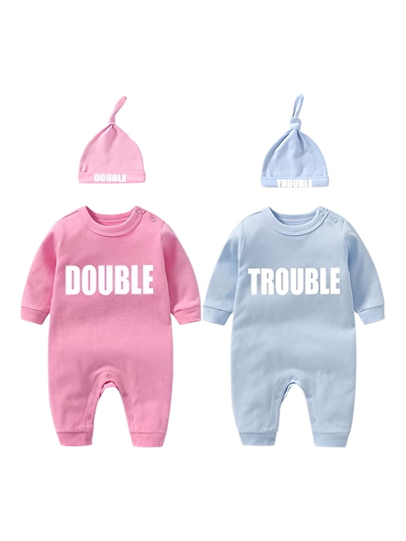Baby Twins Clothes Best Friends Forever Baby Bodysuit Set Friends Inspired Matching Twins Outfits?Pink DT L6M?