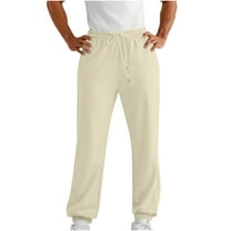 YSDESH Men Casual Sport Pocket Drawstring Solid Color Elastic Waist Jogger Pants Breathable Comfortable Oversized Soft Thick Fabric Long Pants with Pockets(Beige,2XL)