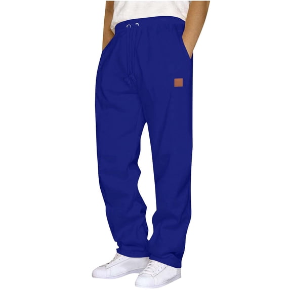 YSDESH Mens Casual Comfortable Elastic Waist Jogger Pants Fashion Lounge Pajama Pants for Home Outdoor Work Travel All Seasons Lightweight(Blue,5XL)