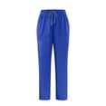 thumbnail image 1 of YSDESH Mens Straight Barrel Work Pants with Drawstring Elastic Waist Multiple Pockets Comfortable Breathable Casual Everyday Wear for 𝗡𝘂𝗿𝘀𝗶𝗻𝗴 Spring Summer Fall(Blue,2XL), 1 of 7