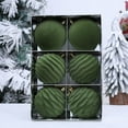 thumbnail image 1 of YSGFHGJW 6 Pack Green Flocked Christmas Balls - Christmas Tree Decorations, Holiday Ornaments for Parties, Easy to Hang, 1 of 8