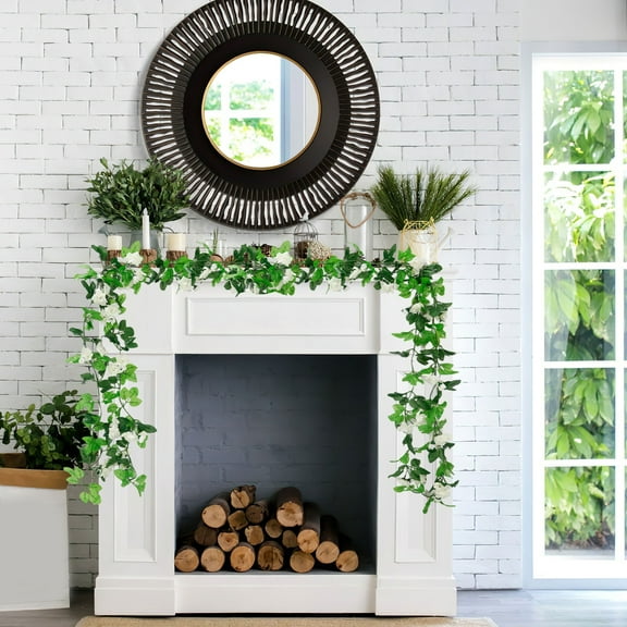 YSGFHGJW Artificial Wisteria Vines, White 90in Natural Looking Fade-Resistant Plastic Garland - Low Maintenance for Wedding Ceiling Living Room Birthday Decor