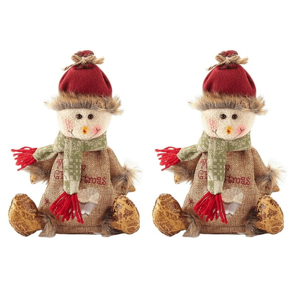 YSGFHGJW Christmas Gift Bags with Zipper Closure | Reusable Linen | Snowman Santa Patterns | 7.5x11.5 Inch Large Capacity | Multi-Purpose Holiday Decor & Storage Bag