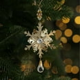 thumbnail image 1 of YSGFHGJW Gold Iron Snowflake Christmas Ornament with Crystal Accents - Hanging Decor for Christmas Tree, Holiday Decorations, 1 of 6