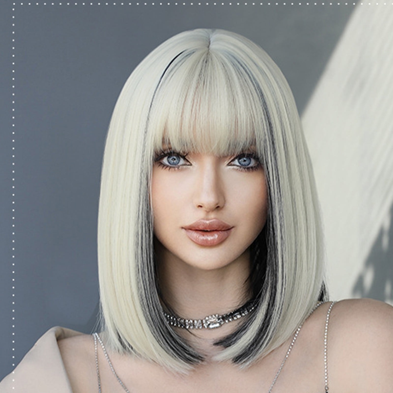 YSGFHGJW Headband Wig Human Hair,Wigs Wig Natural Synthetic Hair Wig With Bangs Heat Resistanting Fiber Ombres Blonde Wig For Women Daily Party Fluffies For Daily Party,Beige
